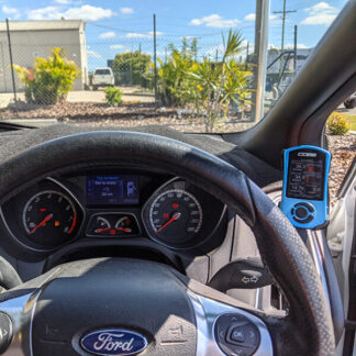 Dash view of the JS accessport mount