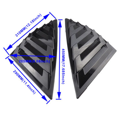 Ford Focus MK3 Quarter Window Louvers Measurements